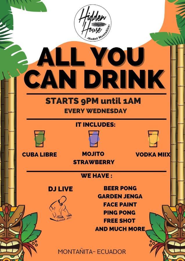 Hidden House Hostel Party Montañita 外观 照片